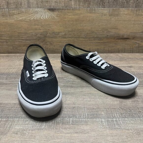 Vans Authentic Stackform Off The Wall Black Canvas Sneakers Women's Size 8 - Picture 6 of 7